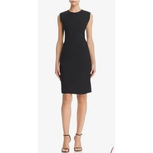 NWT Theory Womens Dress 6 Black Structured Fitted Double Stretch Cotton $365